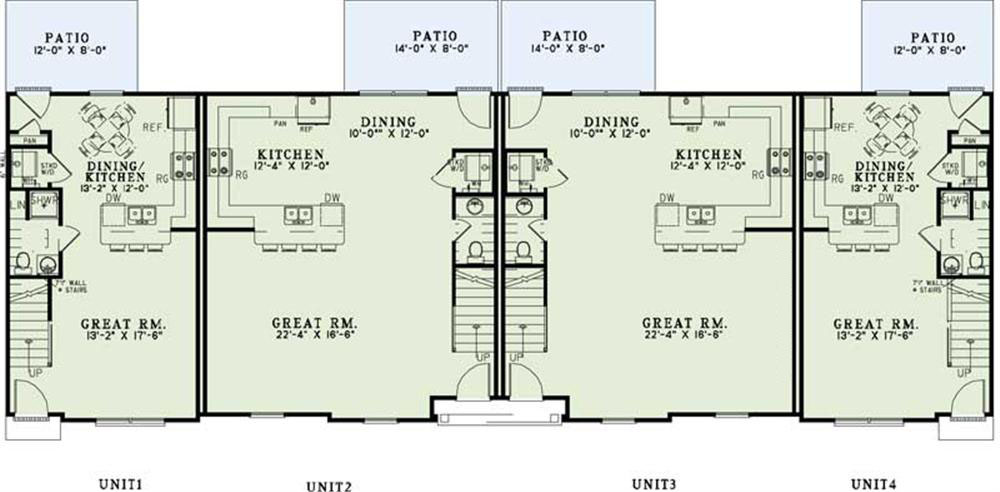 Floor Plan First Story of Multi-Unit Plan #153-1137